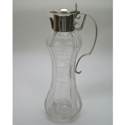 elegant art nouveau style silver mappin webb claret jug - CATEGORY: ANTIQUE SILVER - DATED 1900