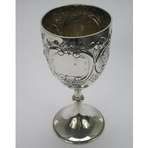DECORATIVE VICTORIAN SILVER GOBLET OR TROPHY CUP - ADDITIONAL PHOTO 2