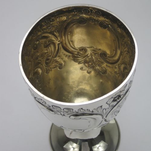 DECORATIVE VICTORIAN SILVER GOBLET OR TROPHY CUP - ADDITIONAL PHOTO 3