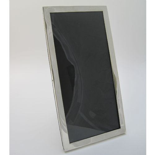 STYLISH PLAIN BORDER SILVER PHOTO FRAME WITH DARK BLUE LEATHER BACK - ADDITIONAL PHOTO 3