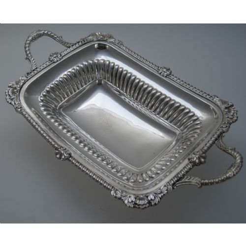 elegant georgian old sheffield plate bread basket - CATEGORY: ANTIQUE SILVER - DATED 1800