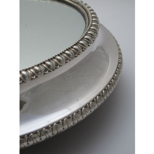 IMPRESSIVE OLD SHEFFIELD PLATE CIRCULAR MIRROR PLATEAU OR CAKE STAND - ADDITIONAL PHOTO 3