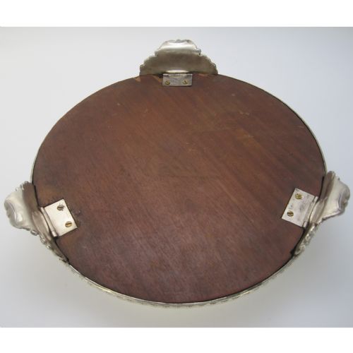IMPRESSIVE OLD SHEFFIELD PLATE CIRCULAR MIRROR PLATEAU OR CAKE STAND - ADDITIONAL PHOTO 4