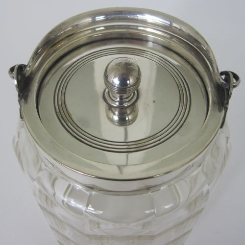 VICTORIAN JOHN GRINSELL SON SILVER PLATE AND CLEAR GLASS BARREL OR BOX - ADDITIONAL PHOTO 1