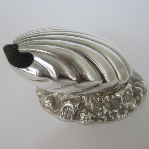 victorian clam shape silver plated spoon warmer - CATEGORY: ANTIQUE SILVER - DATED 1890