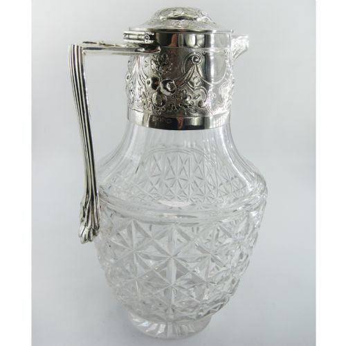 HUKIN HEATH SILVER PLATED CLARET JUG WITH FLORAL MOUNT - ADDITIONAL PHOTO 5