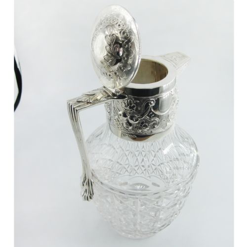 HUKIN HEATH SILVER PLATED CLARET JUG WITH FLORAL MOUNT - ADDITIONAL PHOTO 7