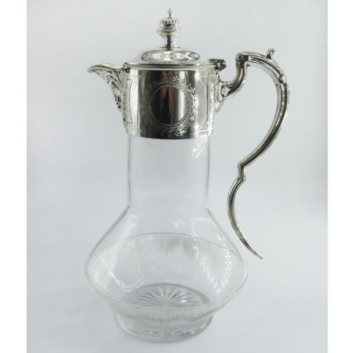 silver plated claret jug with a christopher dresser style body - CATEGORY: ANTIQUE SILVER - DATED 1890