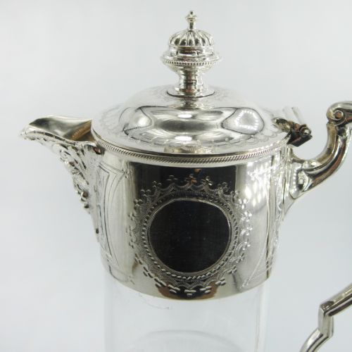 SILVER PLATED CLARET JUG WITH A CHRISTOPHER DRESSER STYLE BODY - ADDITIONAL PHOTO 2