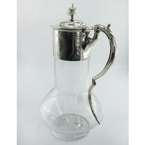 SILVER PLATED CLARET JUG WITH A CHRISTOPHER DRESSER STYLE BODY - ADDITIONAL PHOTO 4