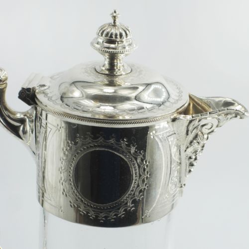 SILVER PLATED CLARET JUG WITH A CHRISTOPHER DRESSER STYLE BODY - ADDITIONAL PHOTO 5