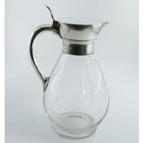 stylish victorian martin hall co silver plated claret jug - CATEGORY: ANTIQUE SILVER - DATED 1880