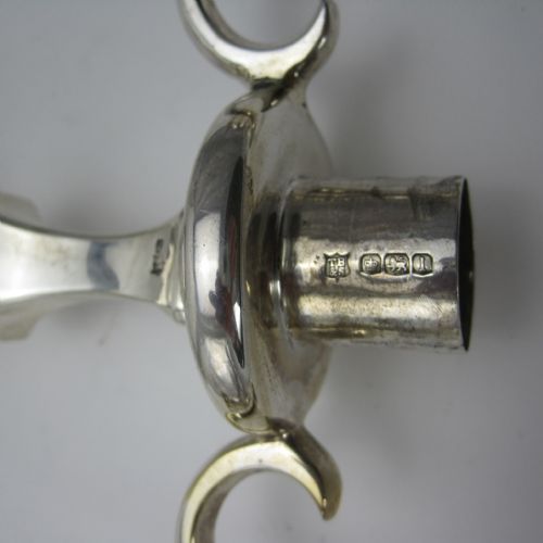 STYLISH PAIR OF THOMAS BRADBURY SILVER THREE LIGHT CANDELABRA - ADDITIONAL PHOTO 7