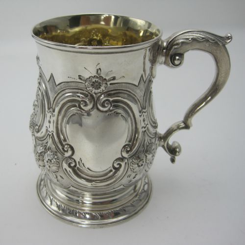 good quality george iii silver pint mug - CATEGORY: ANTIQUE SILVER - DATED 1750