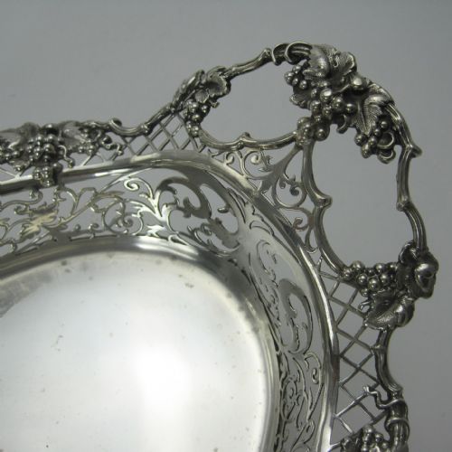 IMPRESSIVE ANTIQUE OVAL SILVER BOWL OR DISH - ADDITIONAL PHOTO 2
