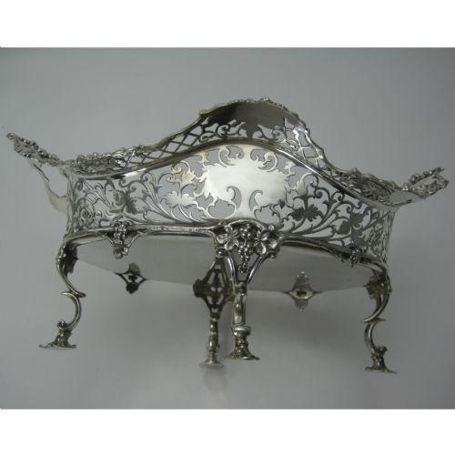 IMPRESSIVE ANTIQUE OVAL SILVER BOWL OR DISH - ADDITIONAL PHOTO 4