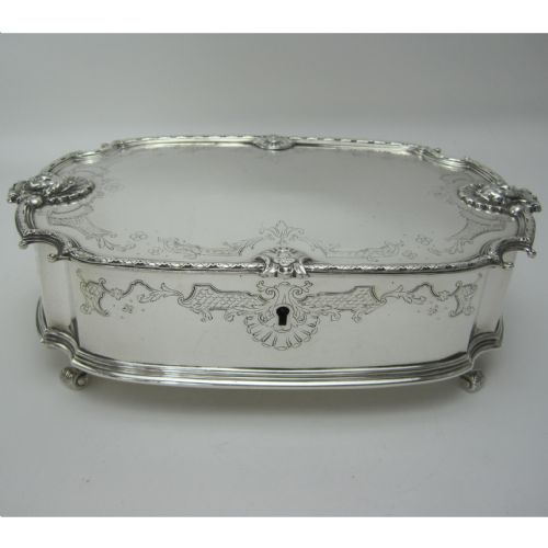 superb quality silver casket or jewellery box - CATEGORY: ANTIQUE SILVER - DATED 1910