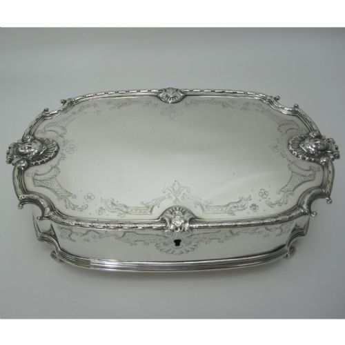 SUPERB QUALITY SILVER CASKET OR JEWELLERY BOX - ADDITIONAL PHOTO 1