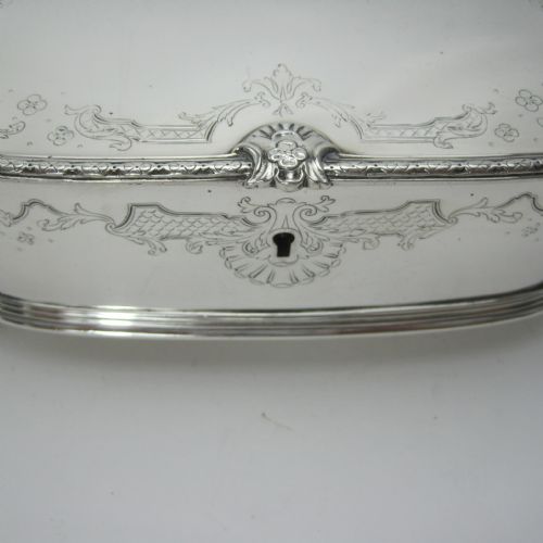 SUPERB QUALITY SILVER CASKET OR JEWELLERY BOX - ADDITIONAL PHOTO 3