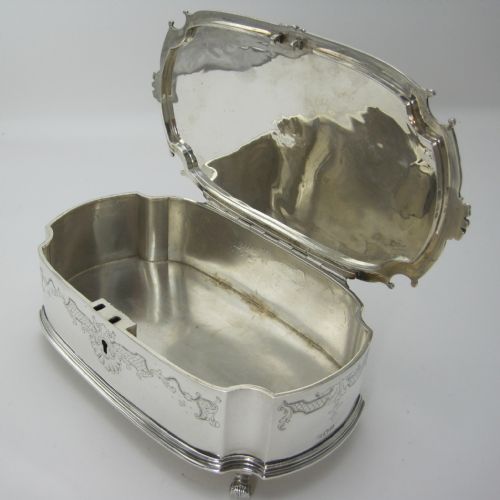 SUPERB QUALITY SILVER CASKET OR JEWELLERY BOX - ADDITIONAL PHOTO 4