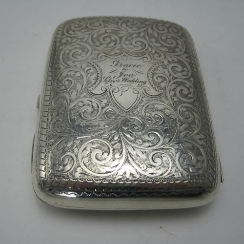 VICTORIAN SILVER POCKET CIGAR CASE ENGRAVED WITH A STAR - ADDITIONAL PHOTO 1