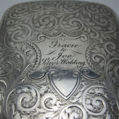 VICTORIAN SILVER POCKET CIGAR CASE ENGRAVED WITH A STAR - ADDITIONAL PHOTO 2