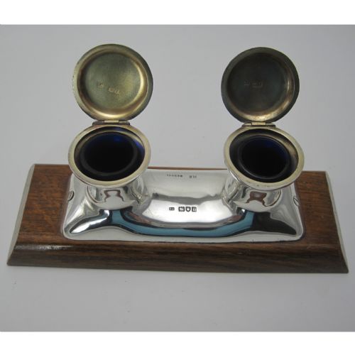 NOVELTY SILVER INK STAND MODELLED AS A MARINE BOLLARD - ADDITIONAL PHOTO 2