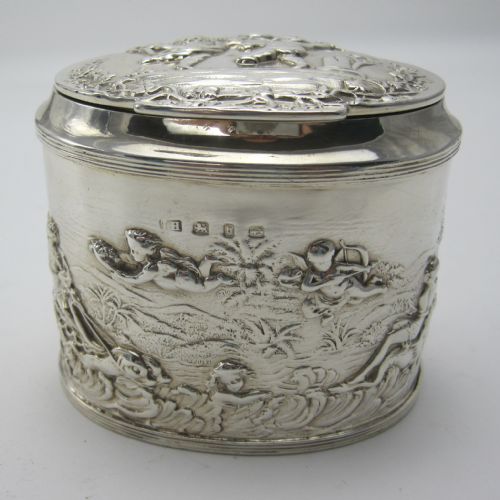 QUALITY LATE VICTORIAN OVAL SILVER TEA CADDY - ADDITIONAL PHOTO 1