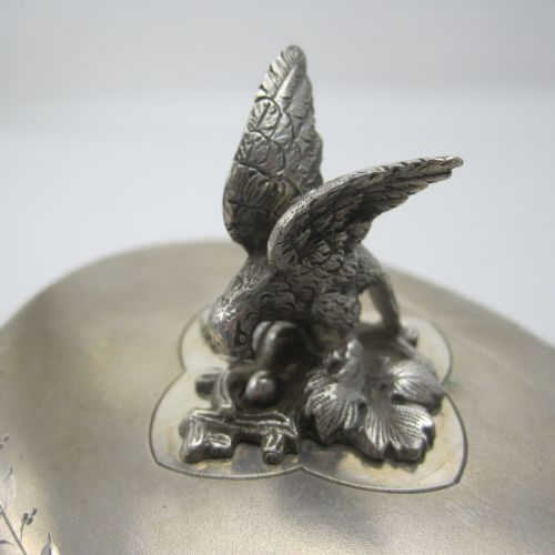 DECORATIVE CONTINENTAL VICTORIAN SILVER TEA CADDY OR SUGAR BOX - ADDITIONAL PHOTO 3