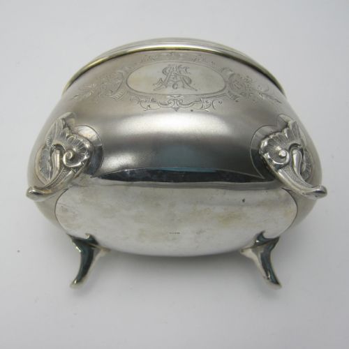 DECORATIVE CONTINENTAL VICTORIAN SILVER TEA CADDY OR SUGAR BOX - ADDITIONAL PHOTO 6