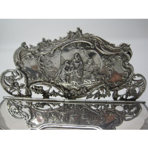 WILLIAM COMYNS DRESSING TABLE SHAPED SILVER JEWELLERY OR TRINKET BOX - ADDITIONAL PHOTO 1