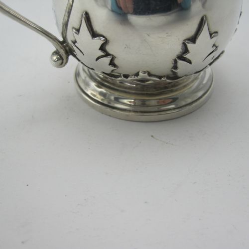 SILVER CHRISTENING MUG WITH BALUSTER SHAPE CUT CARD FLORAL DECORATION - ADDITIONAL PHOTO 1