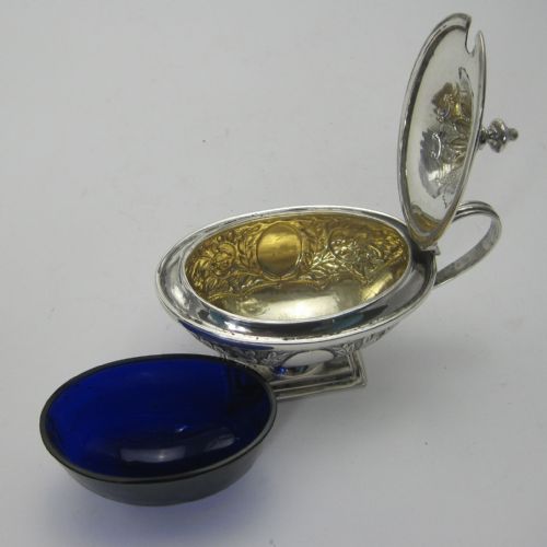 GOOD QUALITY BOAT SHAPED SILVER MUSTARD POT - ADDITIONAL PHOTO 4