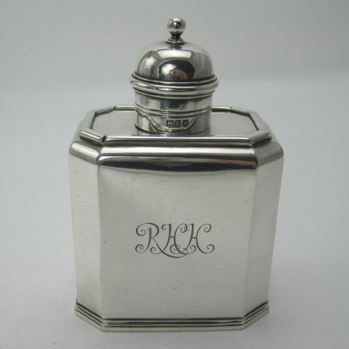good quality george iii style silver tea caddy - CATEGORY: ANTIQUE SILVER - DATED 1900