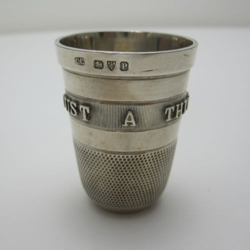 novelty chester silver thimble measure - CATEGORY: ANTIQUE SILVER - DATED 1890