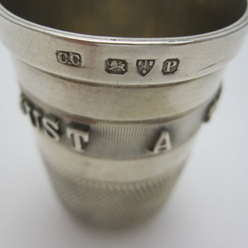 NOVELTY CHESTER SILVER THIMBLE MEASURE - ADDITIONAL PHOTO 3