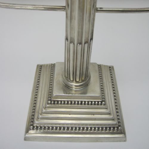 ENGLISH SILVER HANNUKAH LAMP WITH NINE OIL CAPITALS - ADDITIONAL PHOTO 2