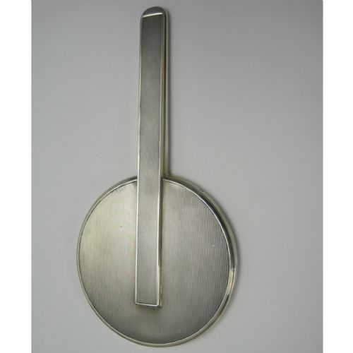 GOOD QUALITY SILVER ART DECO STYLE HAND MIRROR IN A CIRCULAR FORM - ADDITIONAL PHOTO 4