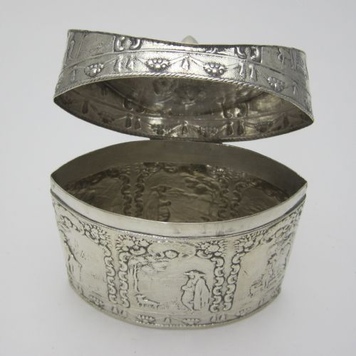 UNUSUAL OVAL LATE VICTORIAN DUTCH SILVER TEA CADDY - ADDITIONAL PHOTO 4