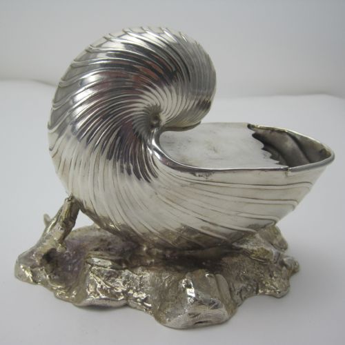 victorian silver plated nautilus shell style spoon warmer - CATEGORY: ANTIQUE SILVER - DATED 1890