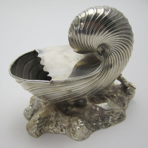 VICTORIAN SILVER PLATED NAUTILUS SHELL STYLE SPOON WARMER - ADDITIONAL PHOTO 3