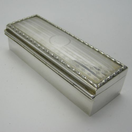 VERY GOOD QUALITY RECTANGULAR SILVER JEWELLERY OR TRINKET BOX - ADDITIONAL PHOTO 2