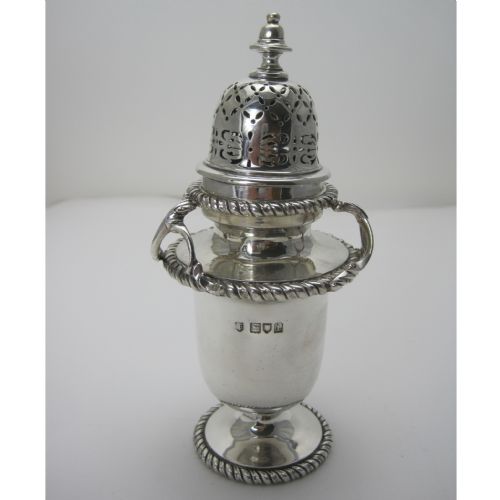 superb quality 13 troy ounce silver sugar caster - CATEGORY: ANTIQUE SILVER - DATED 1900