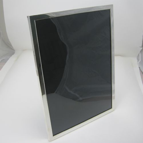 large late victorian plain silver rectangular photo frame - CATEGORY: ANTIQUE SILVER - DATED 1890