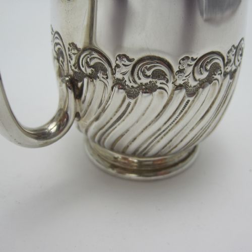 VICTORIAN BARREL SHAPED SILVER CHRISTENING MUG - ADDITIONAL PHOTO 2