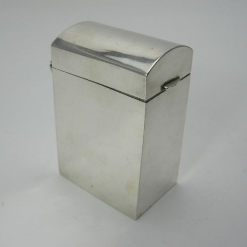 edwardian rectangular silver playing card box - CATEGORY: ANTIQUE SILVER - DATED 1900