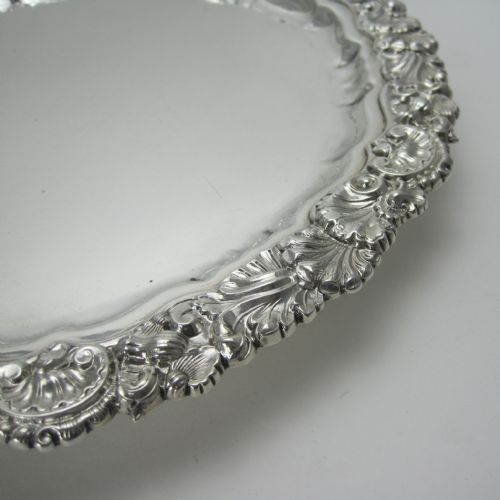GOOD QUALITY LATE VICTORIAN ROUND SILVER SALVER - ADDITIONAL PHOTO 1
