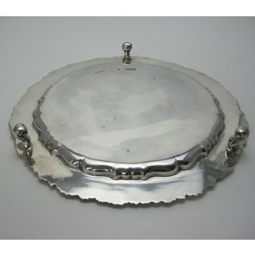 GOOD QUALITY LATE VICTORIAN ROUND SILVER SALVER - ADDITIONAL PHOTO 4