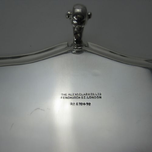 ELEGANT SILVER SALVER WITH A RAISED DELICATE FLORAL BORDER - ADDITIONAL PHOTO 5