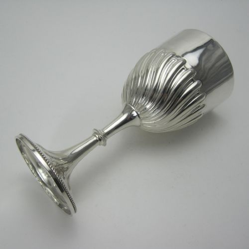 EDWARDIAN SILVER GOBLET WITH A PLAIN AND SPIRAL EMBOSSED BOWL - ADDITIONAL PHOTO 3